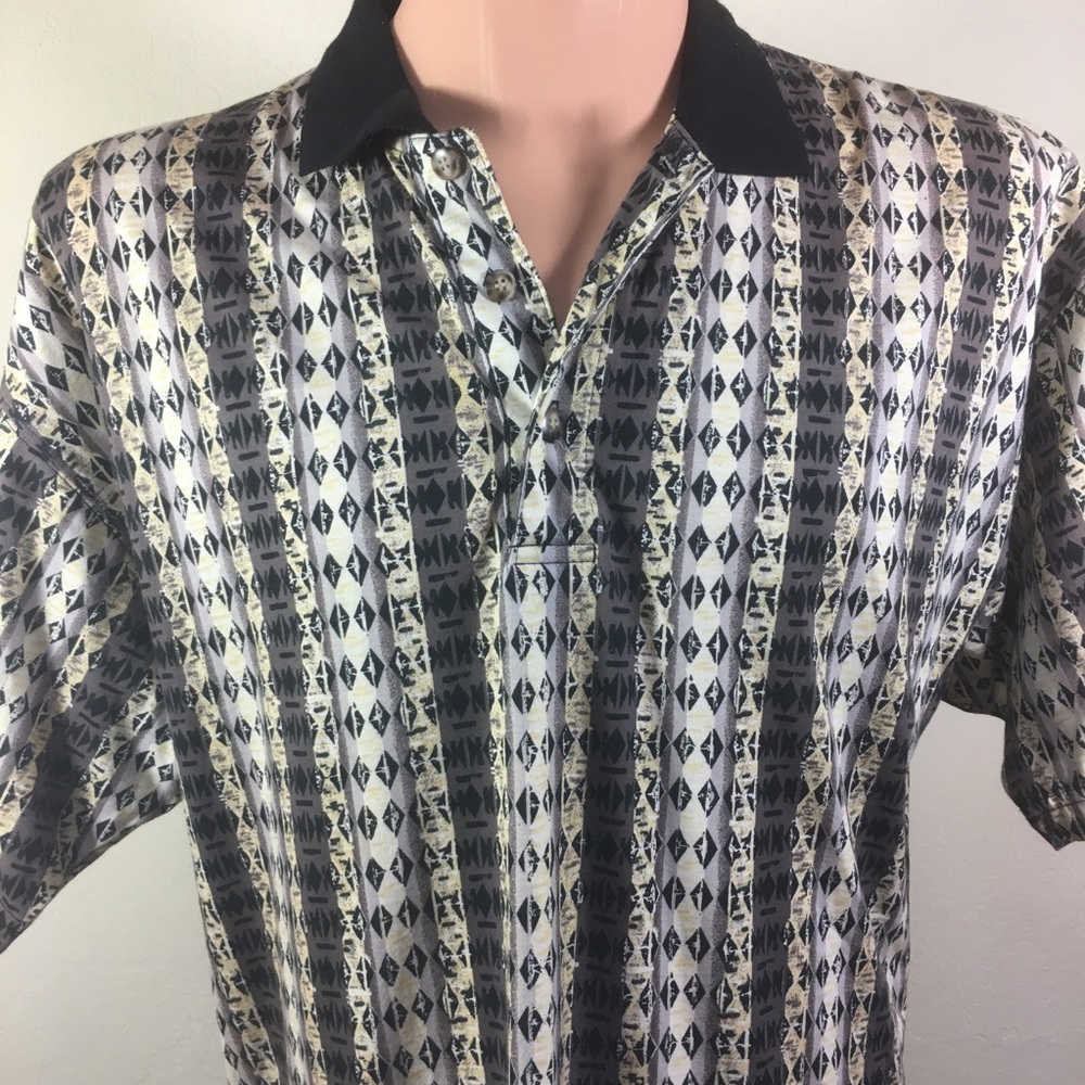 Tribal Print Polo Shirt - Picture 4 of 9